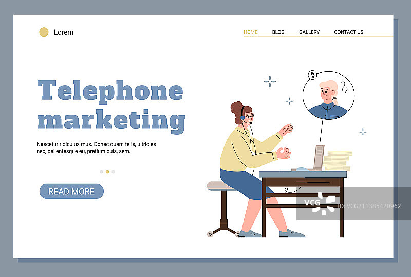 电话或网络营销网站界面图片素材