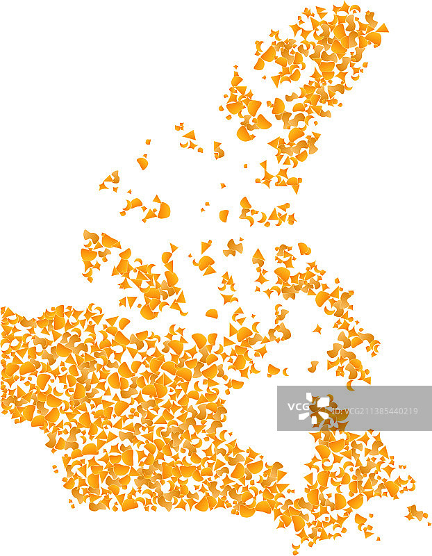 加拿大的马赛克地图 - 破碎的金色拼贴图片素材