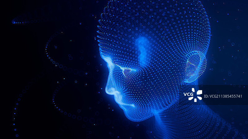 三维立体人脸识别系统,信息传输连接图片素材