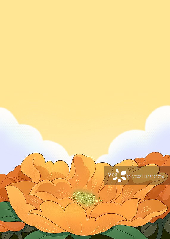 黄色花朵插画背景图片素材