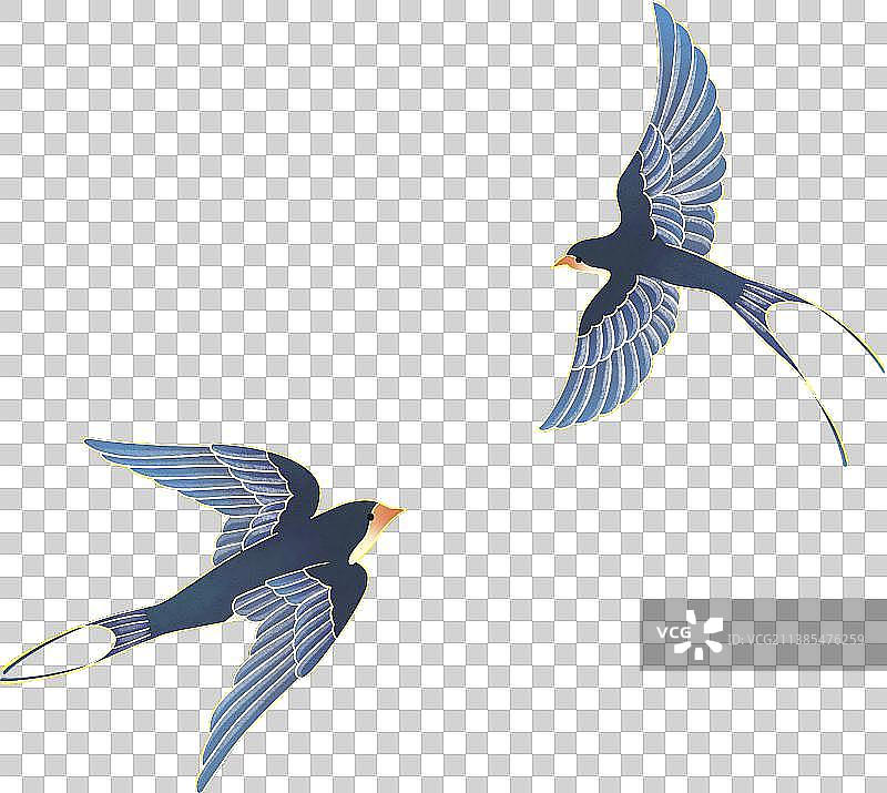 线条风格两只燕子图片素材