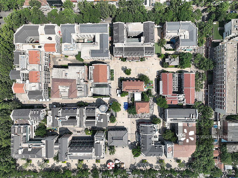 济南经三路老商埠航拍镜头图片素材