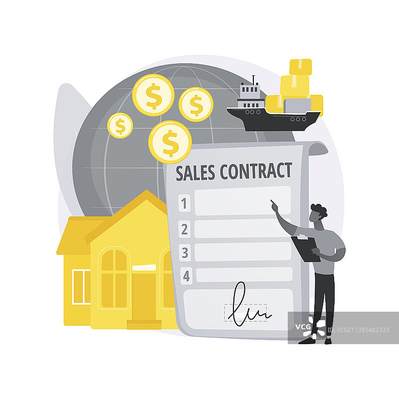 销售合同条款抽象概念图片素材