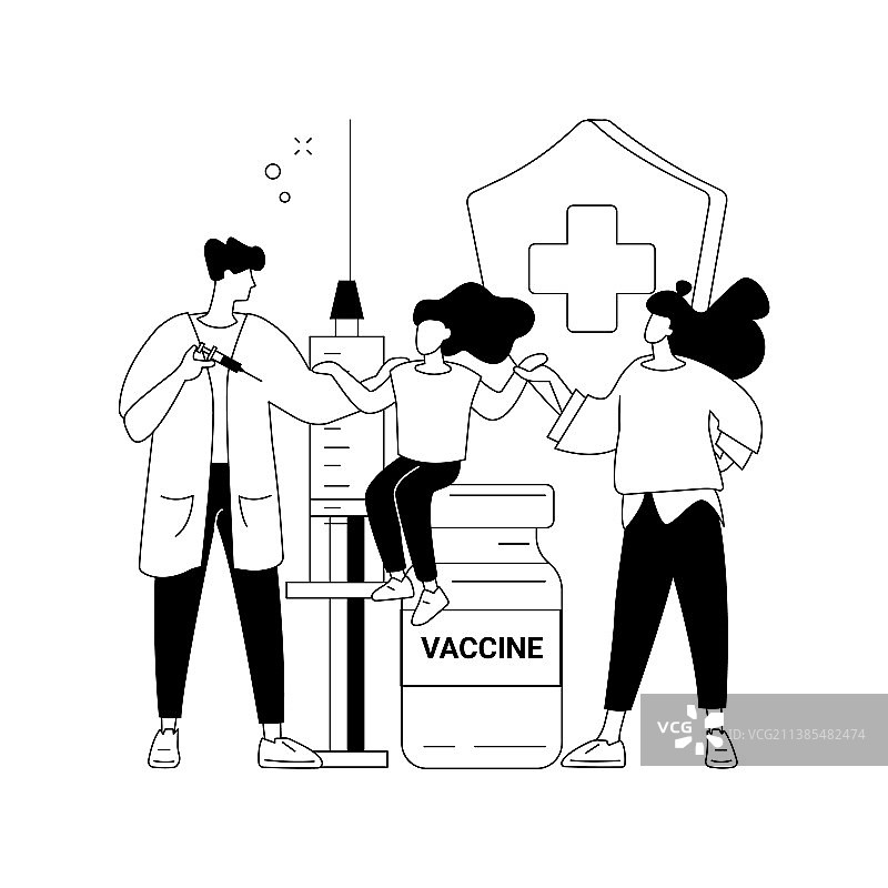 青少年疫苗接种抽象概念图片素材