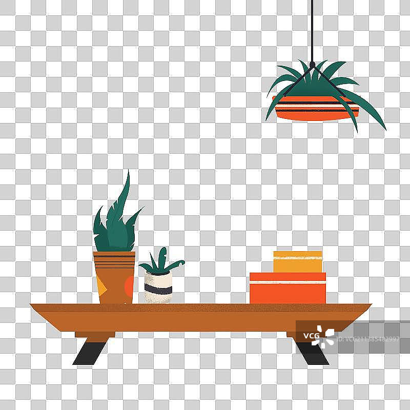 桌上的绿色植物和礼物图片素材