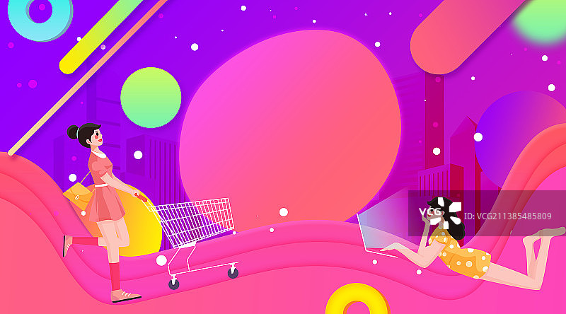 618疯狂购物年中促销电商背景海报图片素材