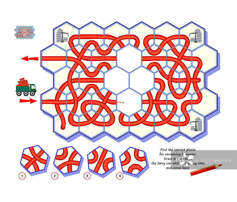 寻找正确位置的逻辑谜题游戏图片素材
