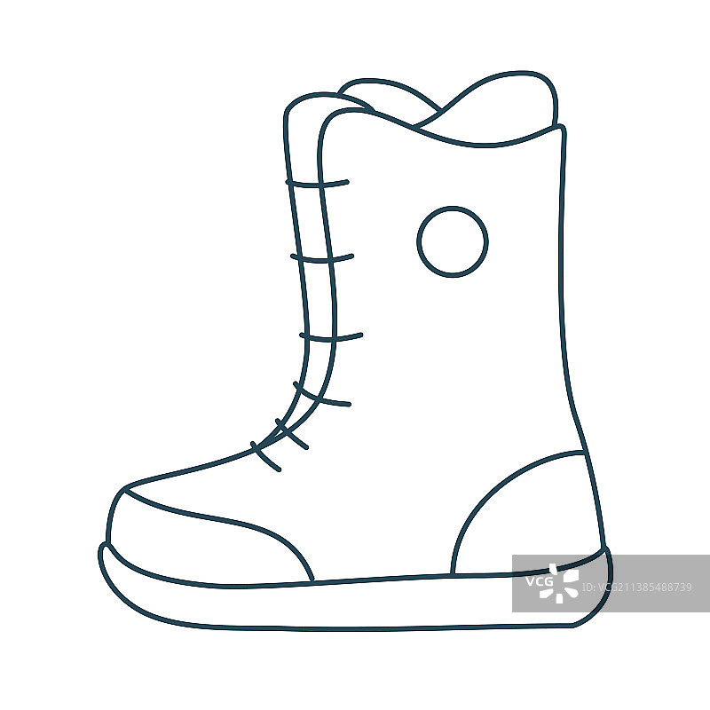滑雪板靴子轮廓图标（可编辑描边）图片素材