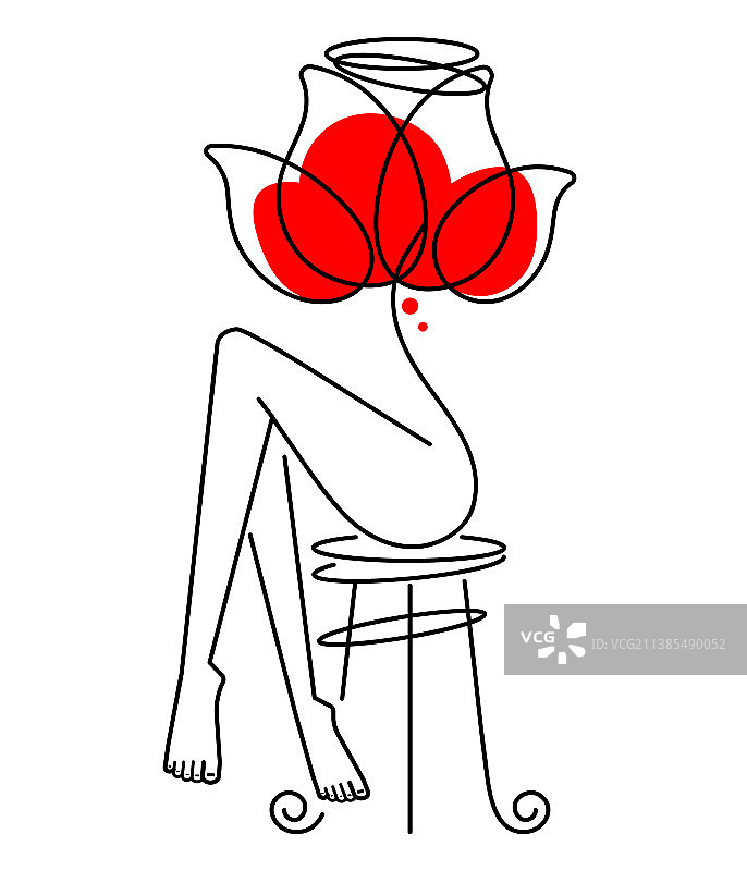 玫瑰花黑色剪影套装图片素材