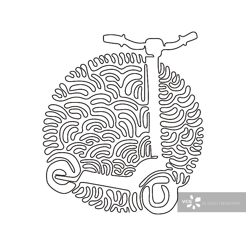 单线绘画：电动滑板车图片素材