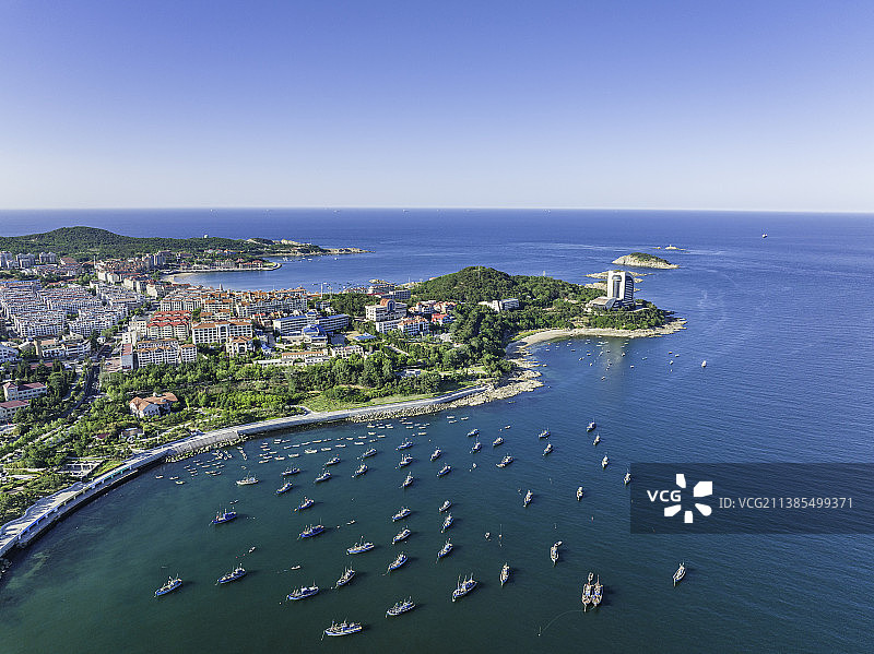 航拍威海市海源公园图片素材