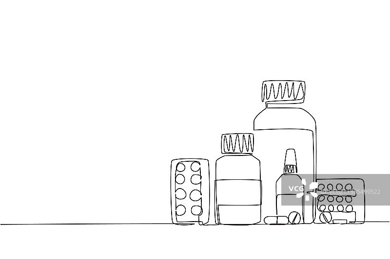 单线医学概念感冒流感图片素材