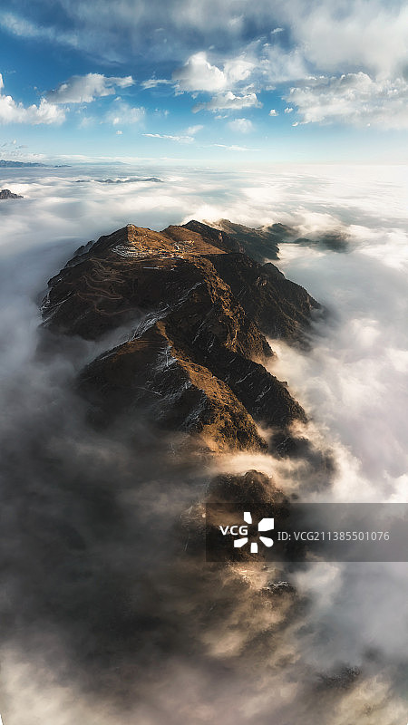 牛背山云海航拍图片素材