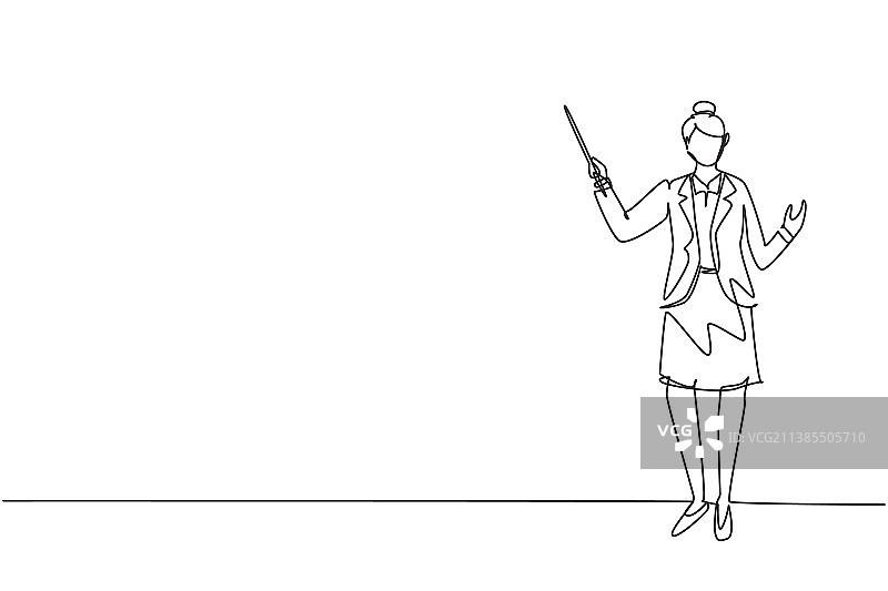 学校女人单线条画图片素材