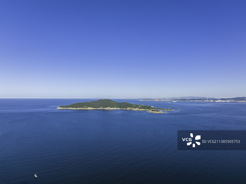 航拍威海刘公岛图片素材