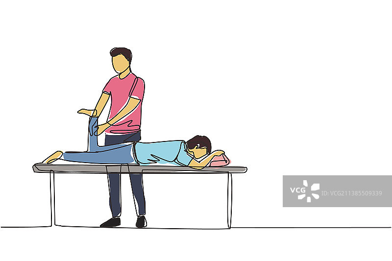 理疗单线连续绘图图片素材