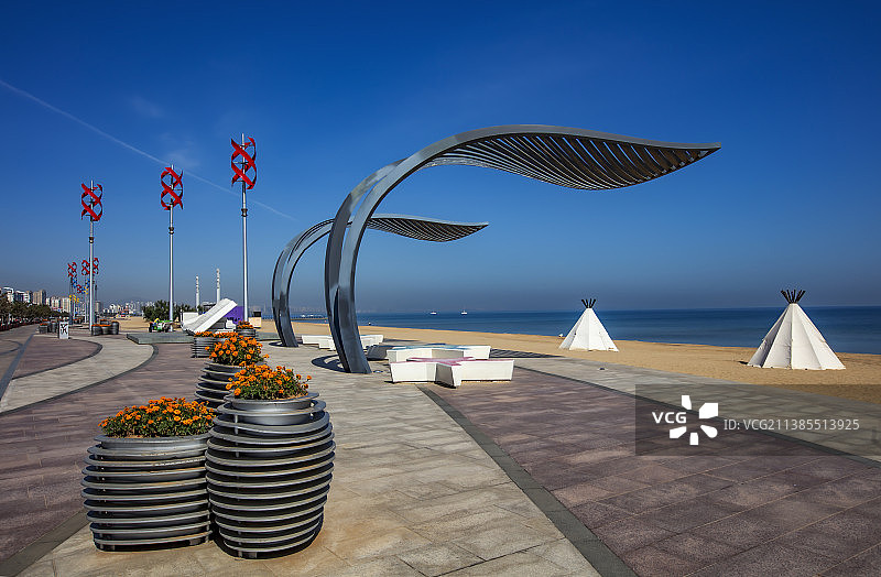 烟台金沙滩公园景色图片素材