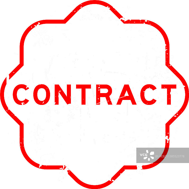 红色复古风格合同文本橡胶印章图片素材