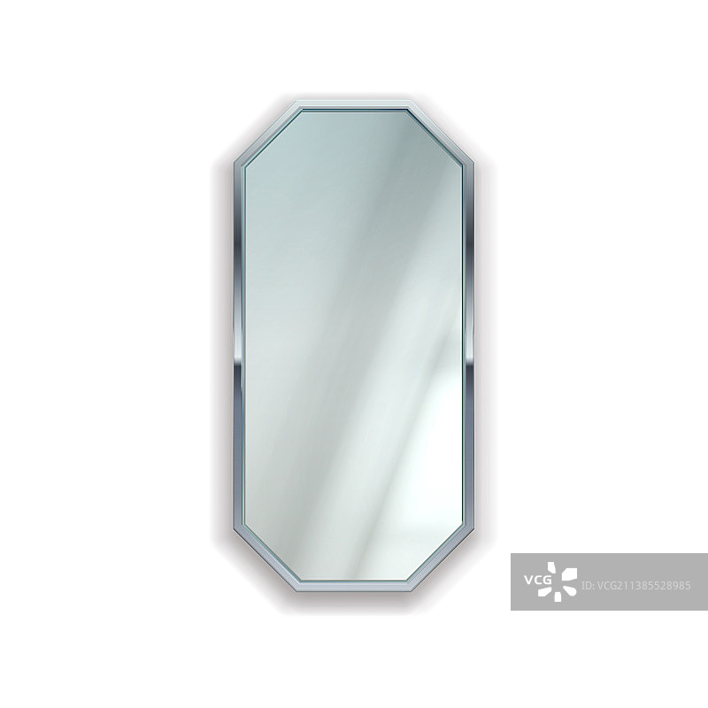 带金属框架的逼真镜子家居摆设图片素材