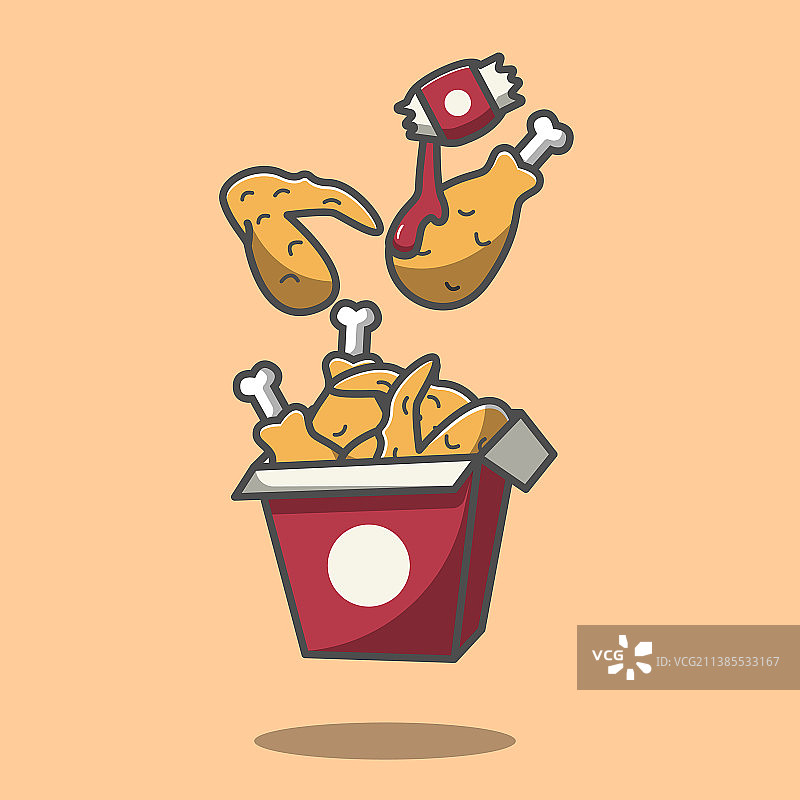 炸鸡和酱汁图片素材