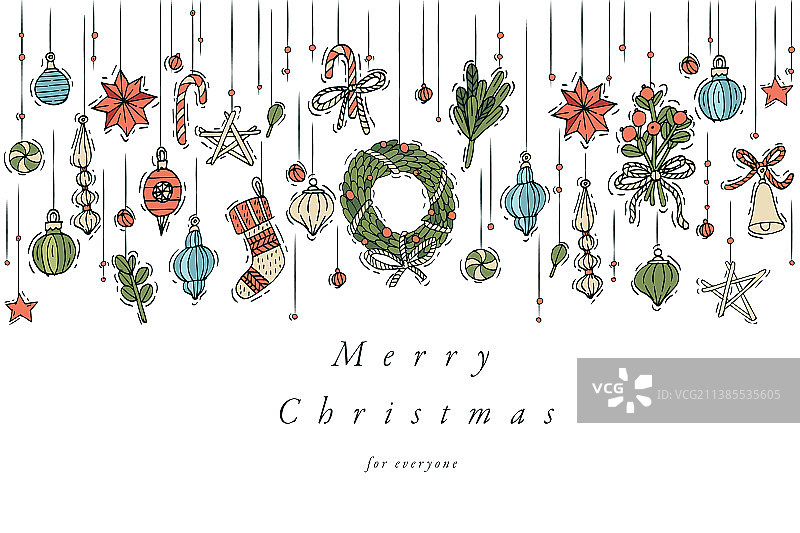 圣诞节问候手绘设计图片素材