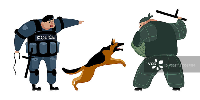 教练和警察训练牧羊犬图片素材
