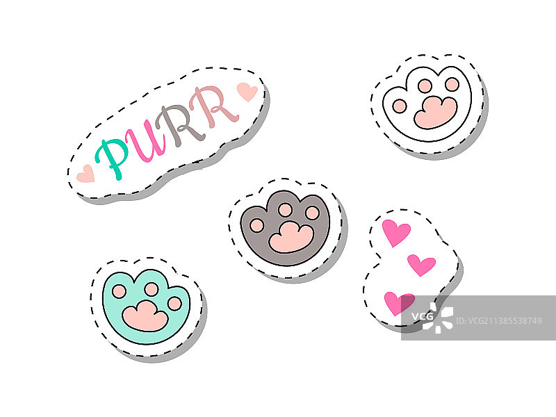 猫咪贴纸套装图片素材