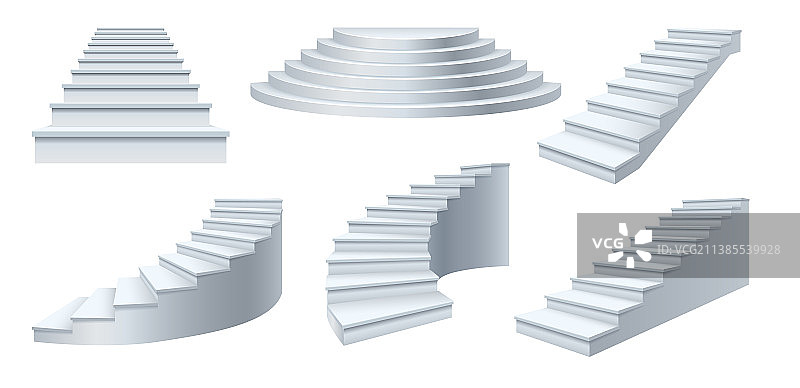 住宅建筑逼真楼梯外观图片素材