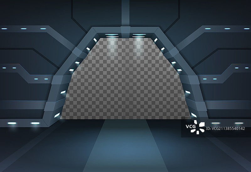 未来金属滑动门敞开模板图片素材