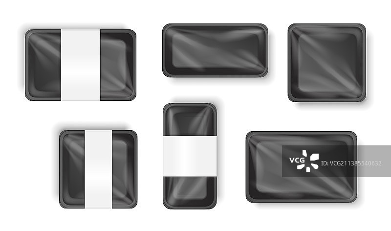 带透明包装的塑料食品托盘图片素材