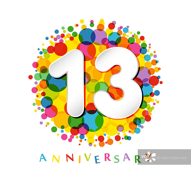 13周年彩色纸质logo概念图片素材