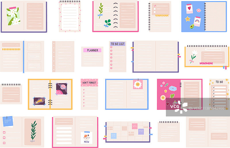可爱的计划本，日记本，纸质笔记本图片素材