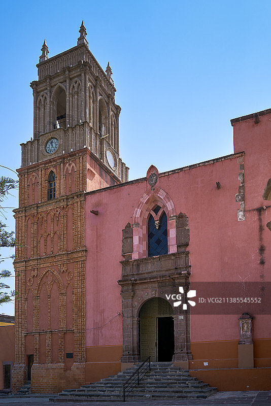 墨西哥圣米格尔德阿连德，著名的粉红色教堂图片素材