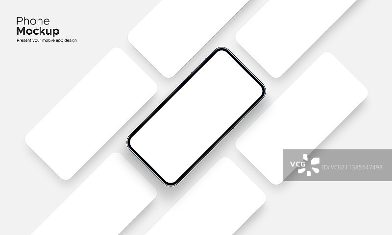 带有空白App屏幕的智能手机模型图片素材