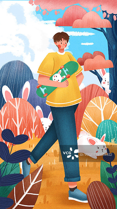 扁平肌理插画图片素材