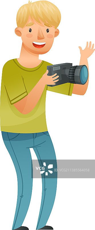 男人摄影师正在拍照图片素材