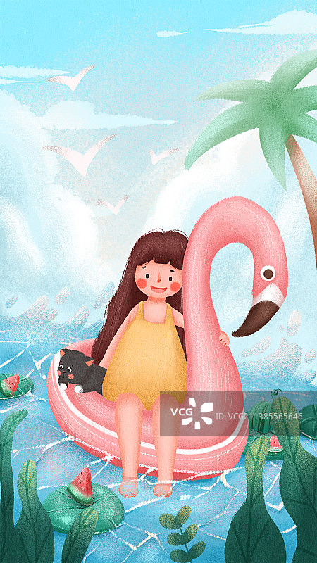 扁平肌理插画图片素材