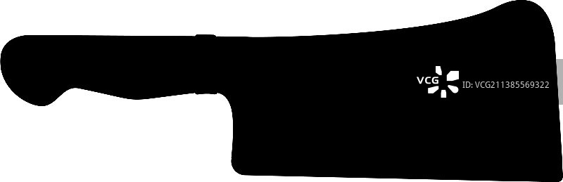 黑色扁平的肉刀和切肉刀厨房图标图片素材