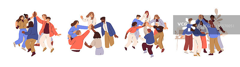 商务人士庆祝工作成功图片素材