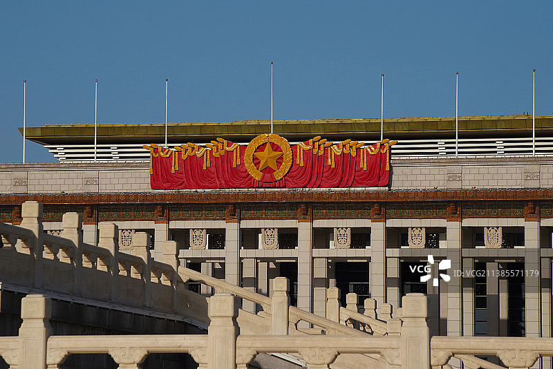 2022年6月1日，晴空万里，中国北京天安门广场图片素材