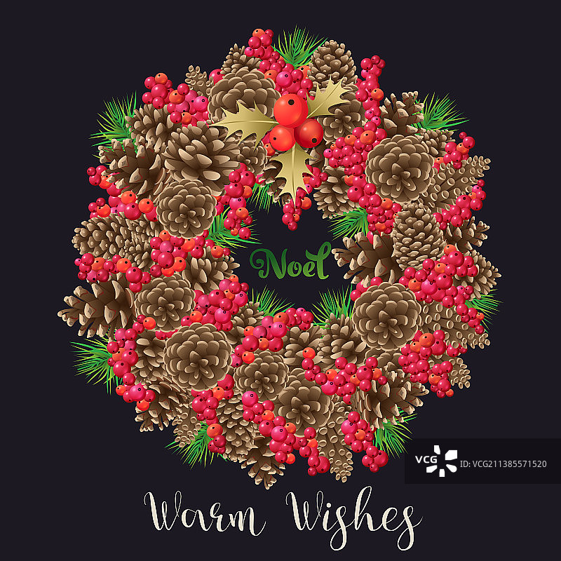 圣诞花环和花束图片素材