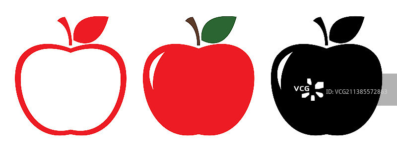 白色背景上的红苹果图片素材