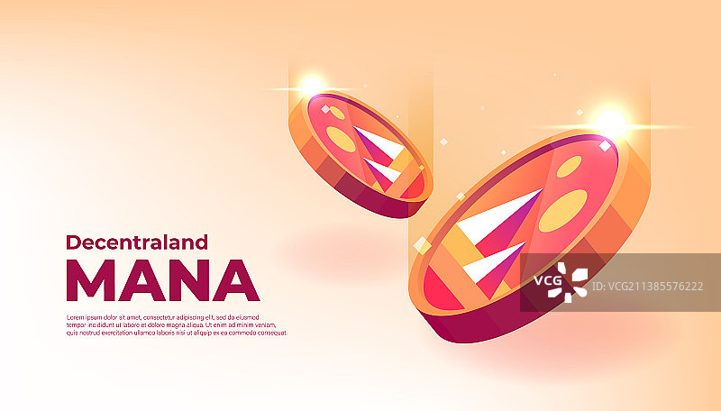 Decentraland MANA banner，MANA币加密货币图片素材