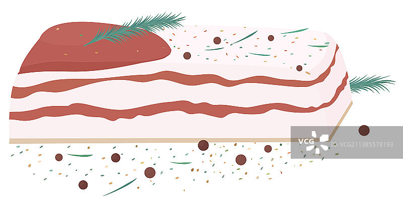 卡通猪油块，白色背景上孤立图片素材