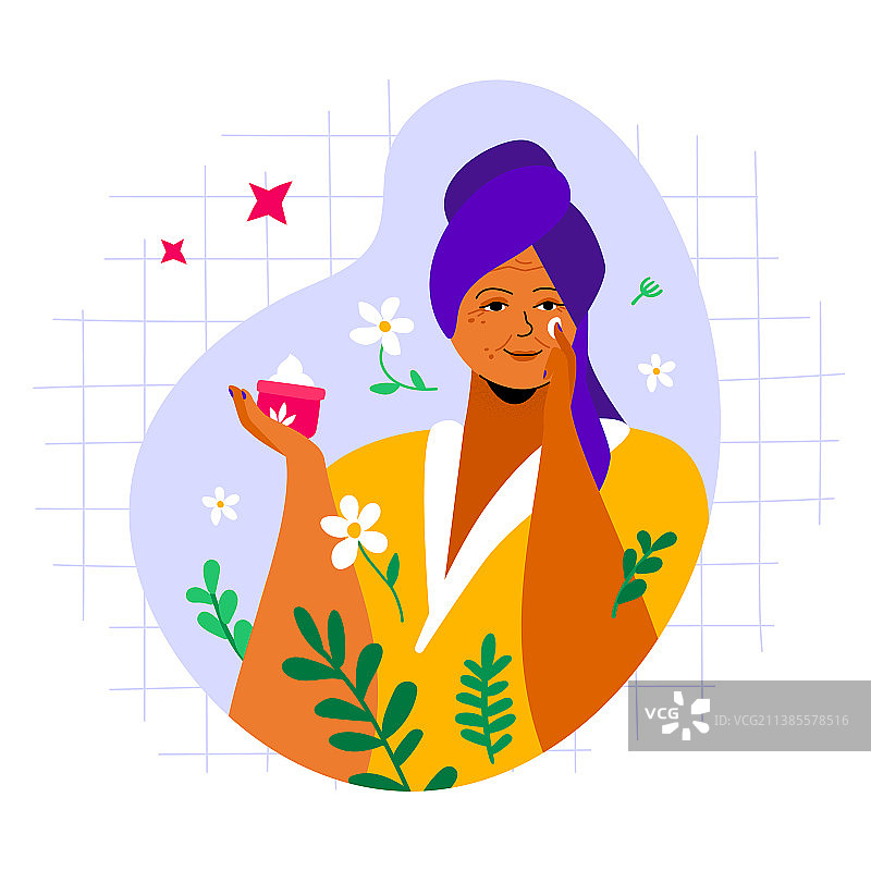 天然化妆品彩色扁平风格设计图片素材