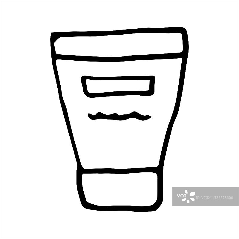 化妆品瓶霜容器涂鸦草图图片素材