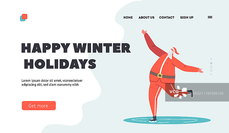 冬季节日快乐着陆页模板图片素材