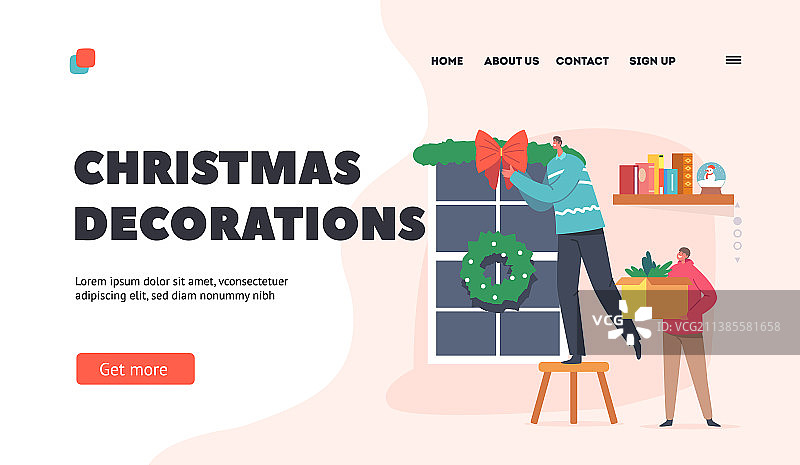 圣诞节装饰陆地页模版图片素材