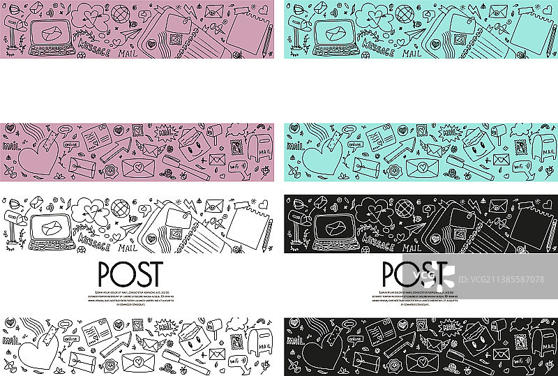 带纸张的邮件涂鸦图标素材图片素材