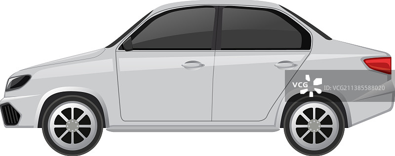 白色轿车，白色背景图片素材